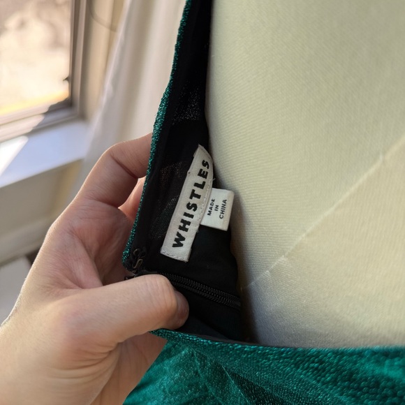 Whistles‎ Sparkle Midi Dress Emerald Green Fit & Flare Size 8 Cocktail Party - Picture 6 of 7